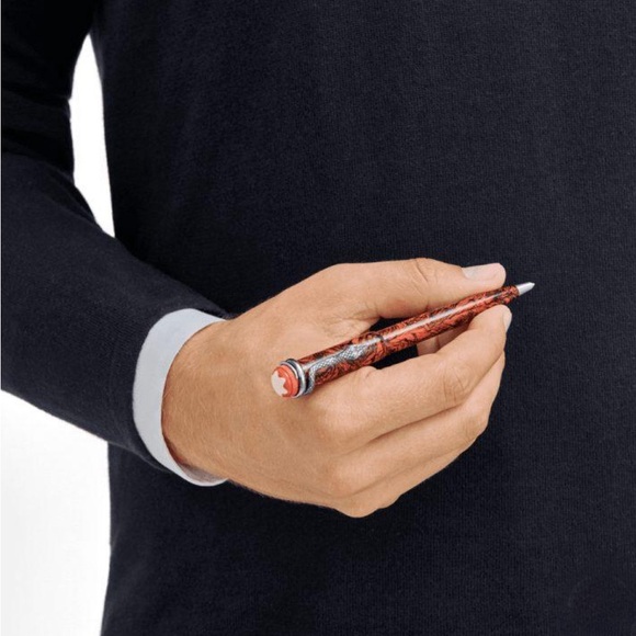 NIB Mont Blonc Heritage Rouge Et Noir Special Edition Roller Pen - Picture 9 of 10